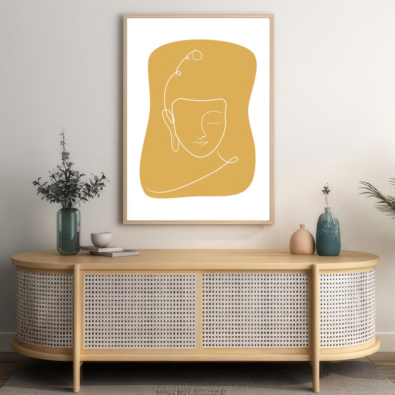 LuxuryStroke's Buddha Line Art Painting, Buddha Face Paintingand Abstract Buddha Painting - Contemporary Lineart Buddha Painting