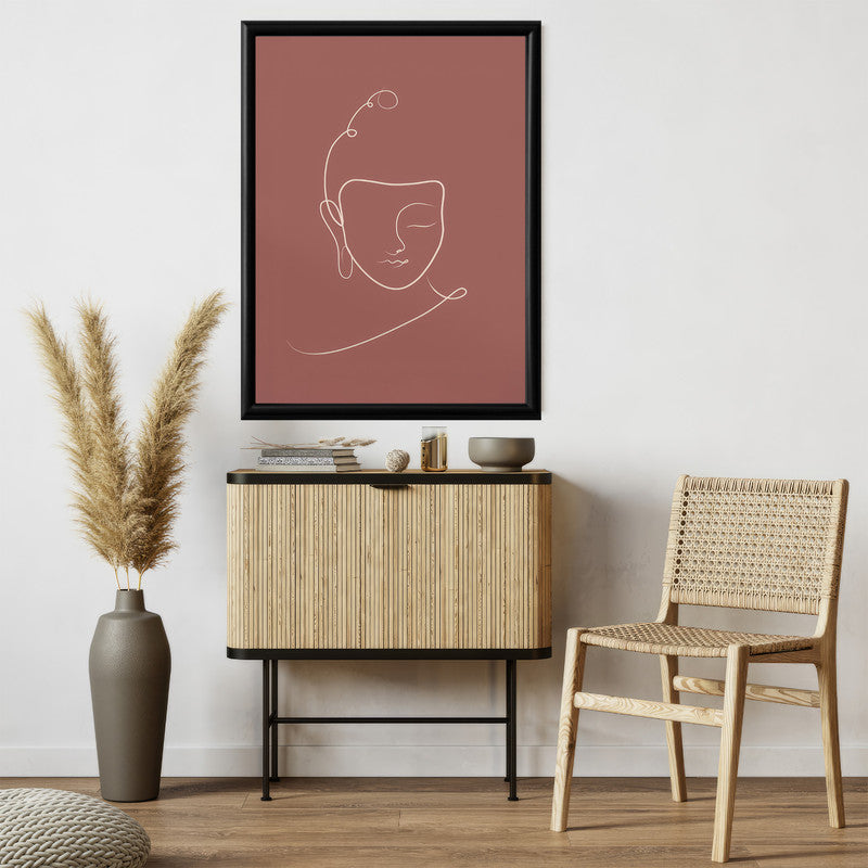 LuxuryStroke's Buddha Line Art Painting, Buddha Face Paintingand Abstract Buddha Painting - Contemporary Lineart Buddha Painting