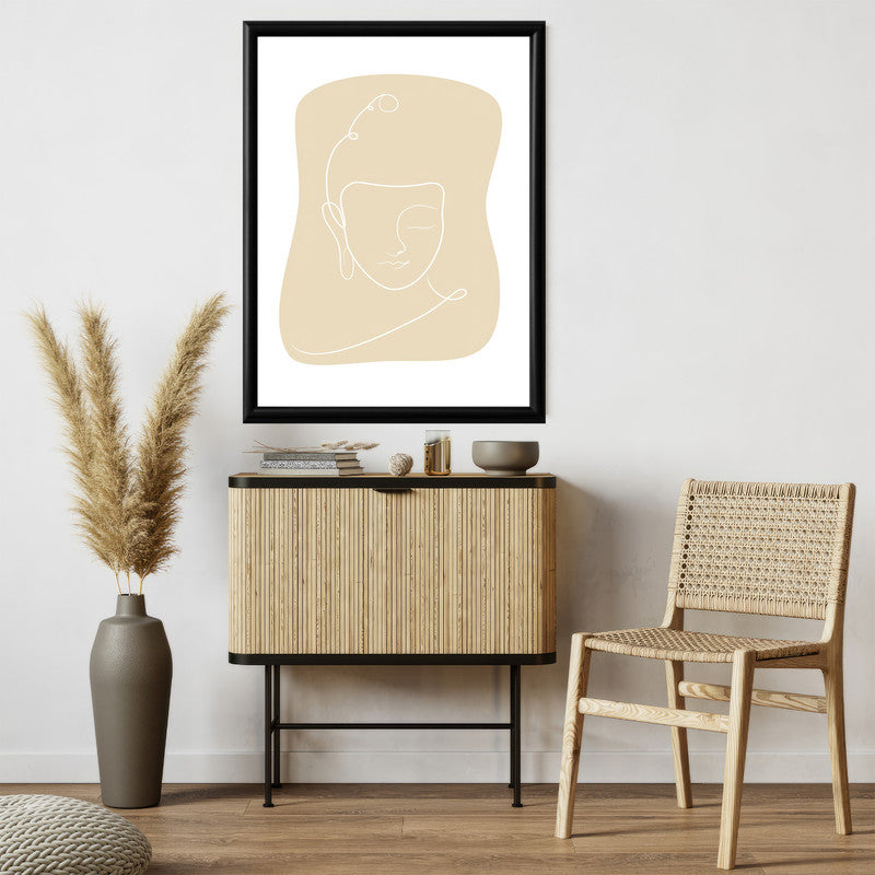 LuxuryStroke's Buddha Line Art Painting, Buddha Face Paintingand Abstract Buddha Painting - Contemporary Lineart Buddha Painting