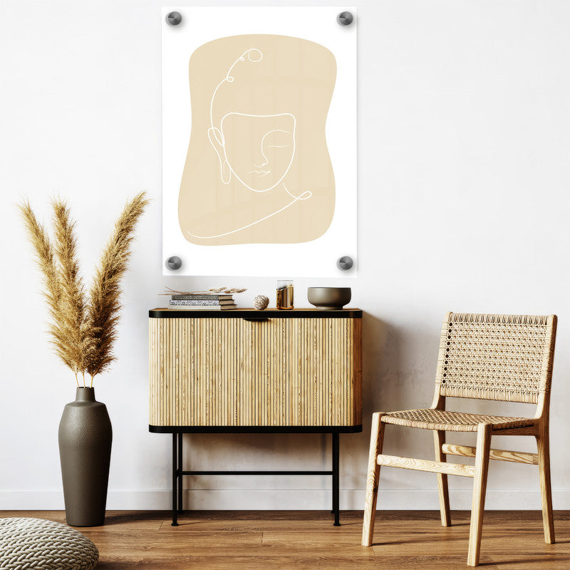 LuxuryStroke's Buddha Line Art Painting, Buddha Face Paintingand Abstract Buddha Painting - Contemporary Lineart Buddha Painting