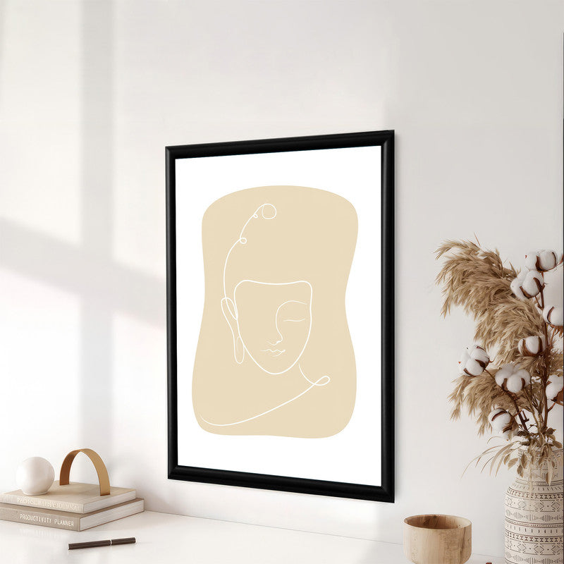 LuxuryStroke's Buddha Line Art Painting, Buddha Face Paintingand Abstract Buddha Painting - Contemporary Lineart Buddha Painting