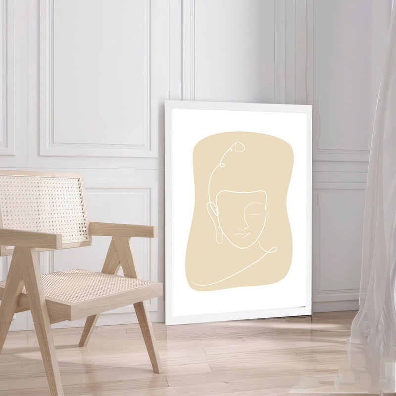 LuxuryStroke's Buddha Line Art Painting, Buddha Face Paintingand Abstract Buddha Painting - Contemporary Lineart Buddha Painting