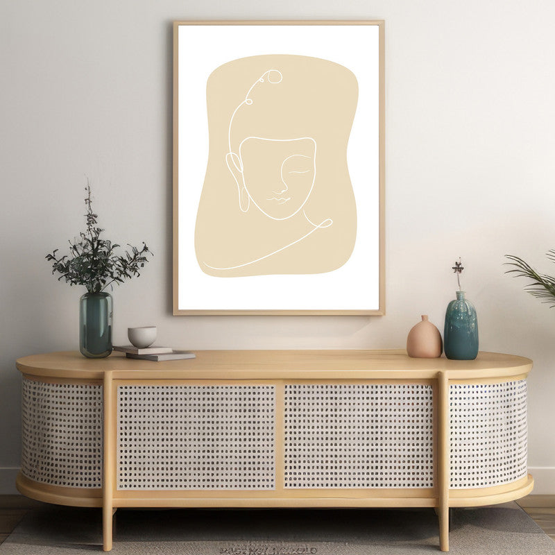 LuxuryStroke's Buddha Line Art Painting, Buddha Face Paintingand Abstract Buddha Painting - Contemporary Lineart Buddha Painting