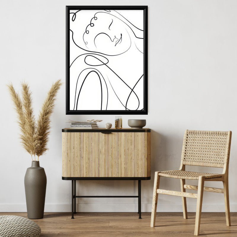 LuxuryStroke's Buddha Line Art Painting, Buddha Face Paintingand Black And White Buddha Painting - Contemporary Lineart Buddha Painting