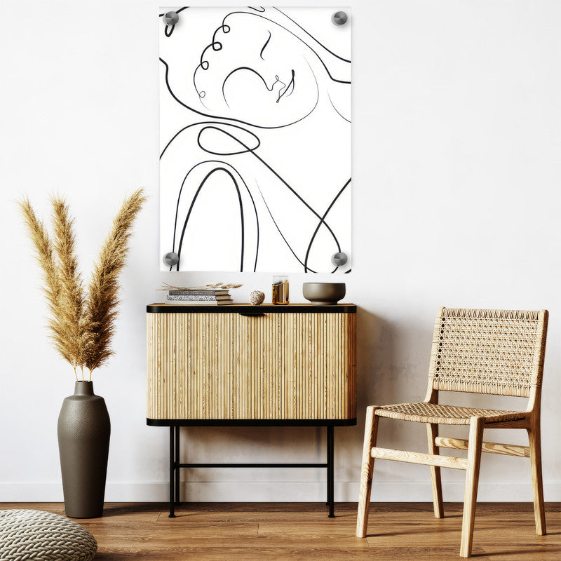 LuxuryStroke's Buddha Line Art Painting, Buddha Face Paintingand Black And White Buddha Painting - Contemporary Lineart Buddha Painting