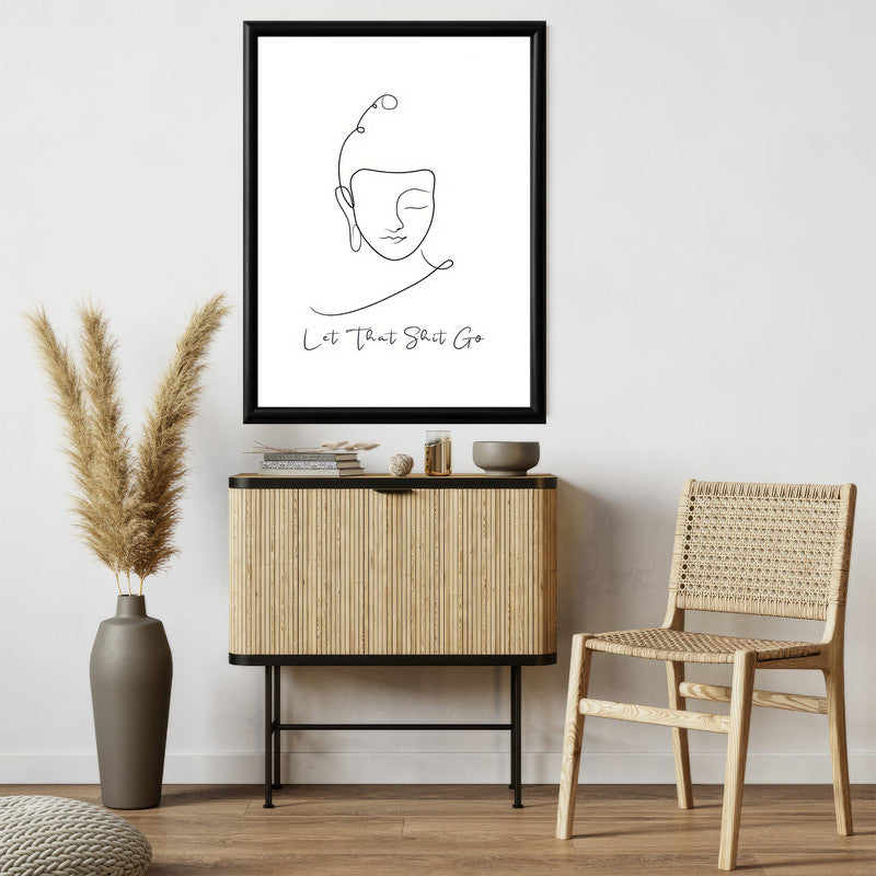 LuxuryStroke's Buddha Line Art Painting, Black And White Buddha Paintingand Buddha Face Painting - Contemporary Lineart Buddha Painting