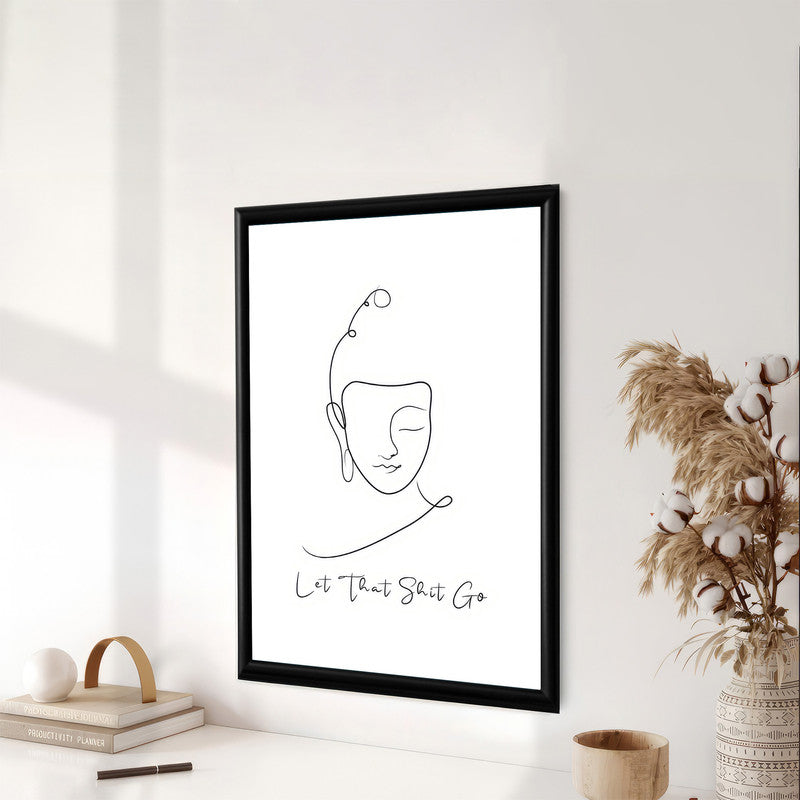 LuxuryStroke's Buddha Line Art Painting, Black And White Buddha Paintingand Buddha Face Painting - Contemporary Lineart Buddha Painting
