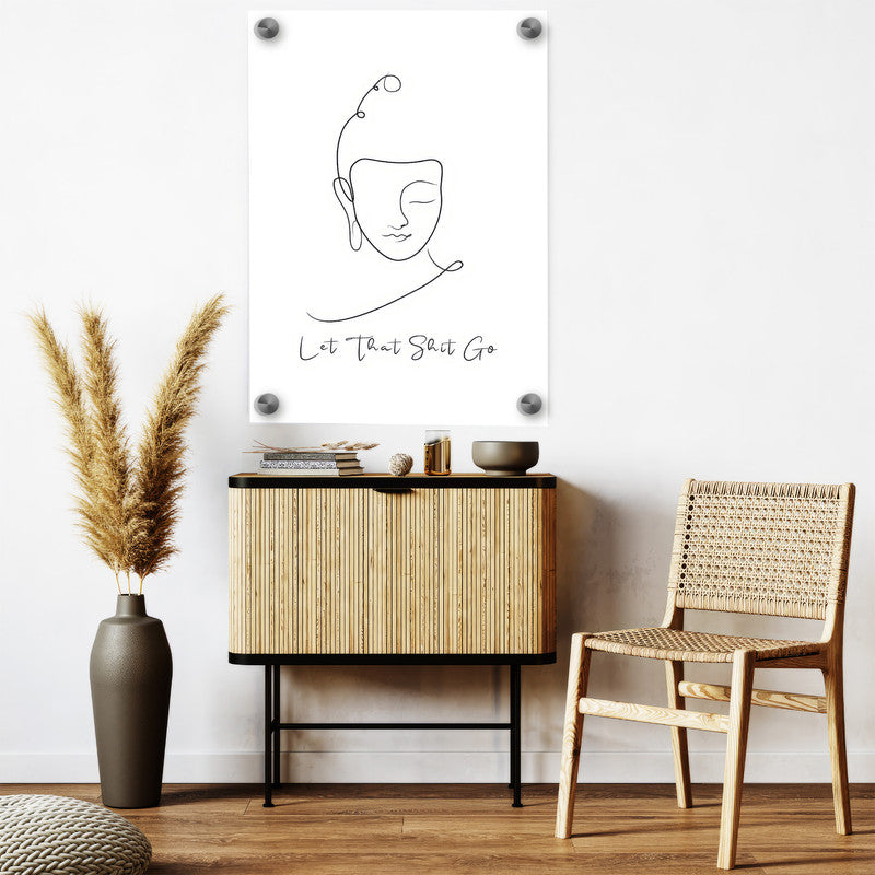 LuxuryStroke's Buddha Line Art Painting, Black And White Buddha Paintingand Buddha Face Painting - Contemporary Lineart Buddha Painting