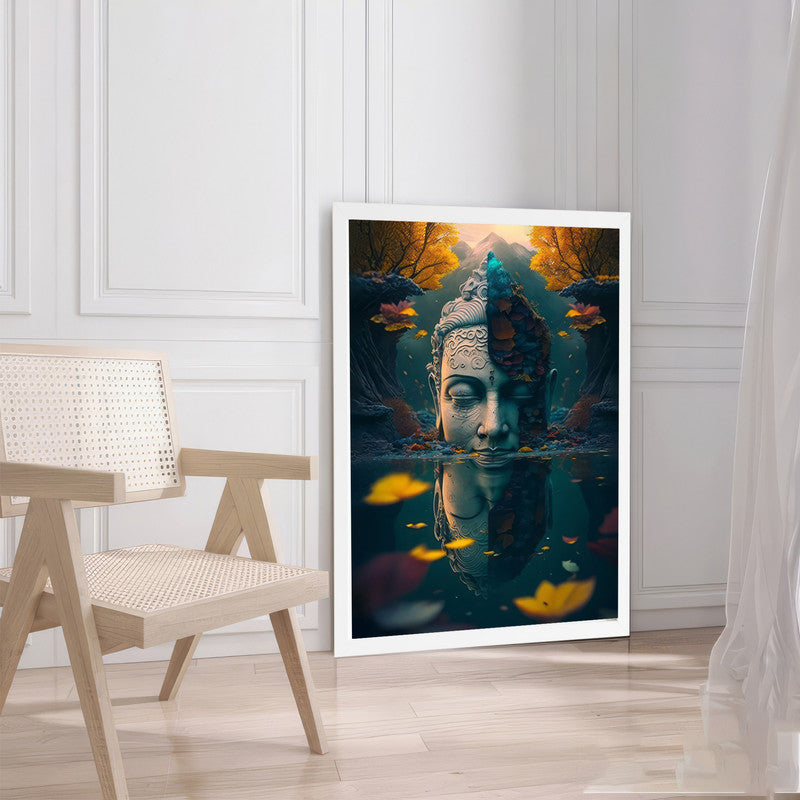 LuxuryStroke's Buddha Watercolor Painting, Buddha Face Paintingand Buddha Face Acrylic Painting - Contemporary Buddha Paintings