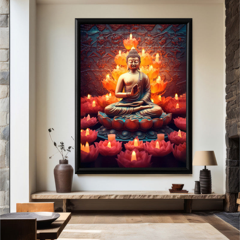 LuxuryStroke's Meditating Buddha Painting, Buddha Watercolor Paintingand Buddha Acrylic Painting - Contemporary Buddha Paintings