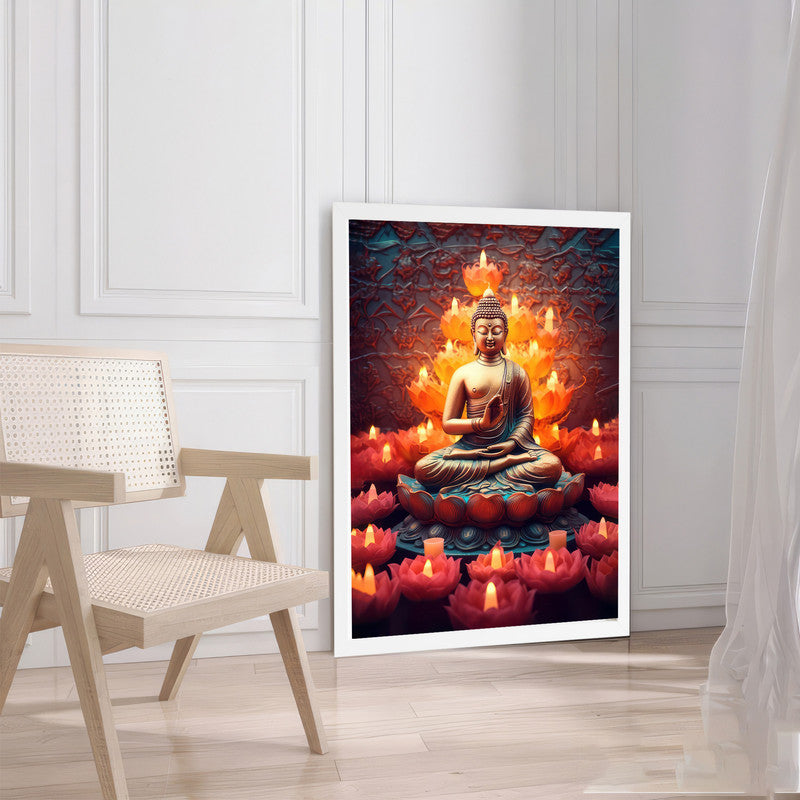 LuxuryStroke's Meditating Buddha Painting, Buddha Watercolor Paintingand Buddha Acrylic Painting - Contemporary Buddha Paintings