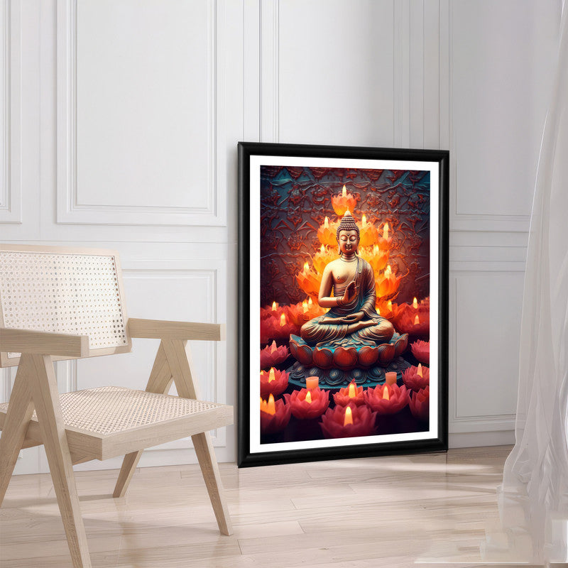 LuxuryStroke's Meditating Buddha Painting, Buddha Watercolor Paintingand Buddha Acrylic Painting - Contemporary Buddha Paintings