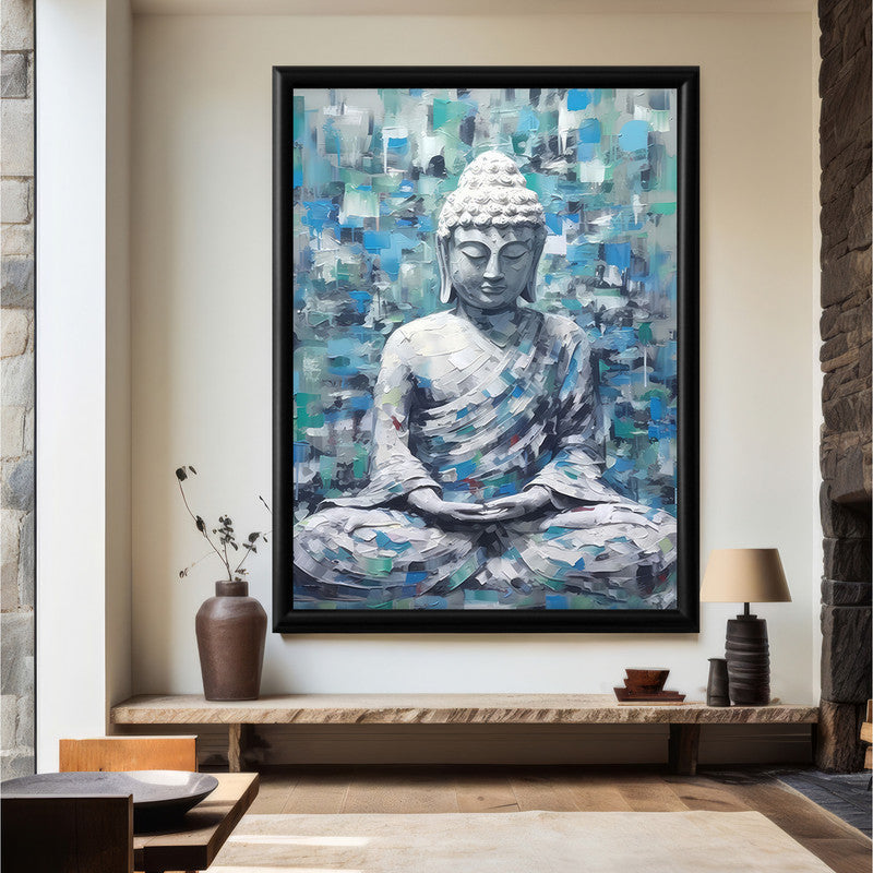 LuxuryStroke's Meditating Buddha Painting, Abstract Buddha Paintingand Buddha Abstract Painting - Contemporary Buddha Painting
