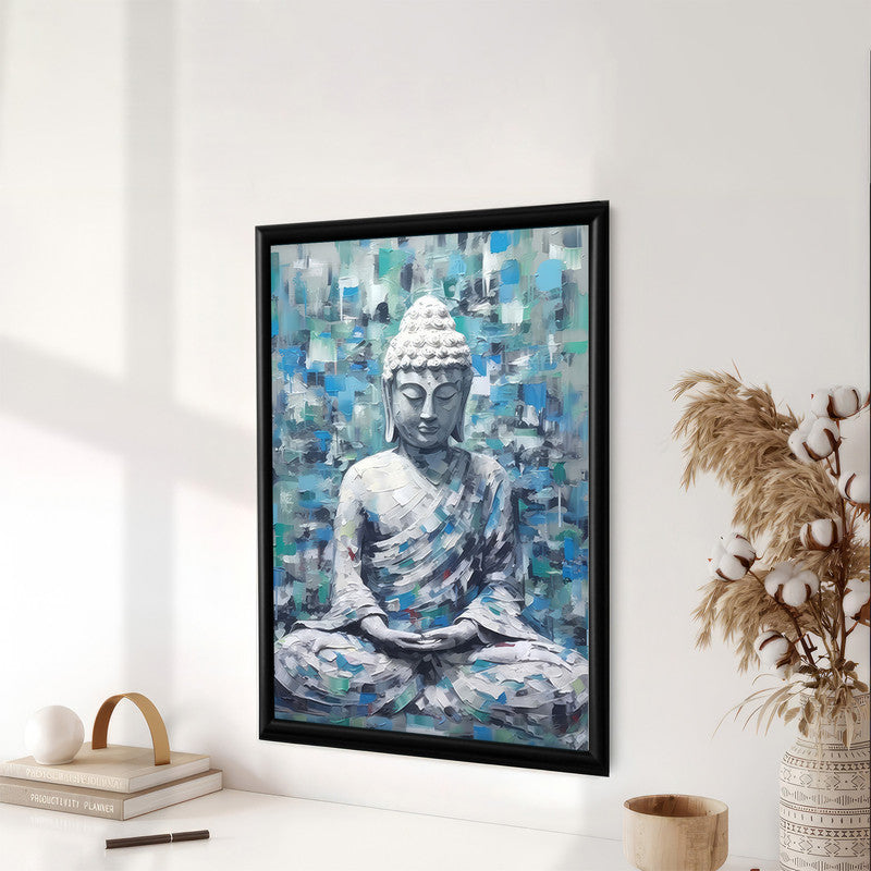 LuxuryStroke's Meditating Buddha Painting, Abstract Buddha Paintingand Buddha Abstract Painting - Contemporary Buddha Painting