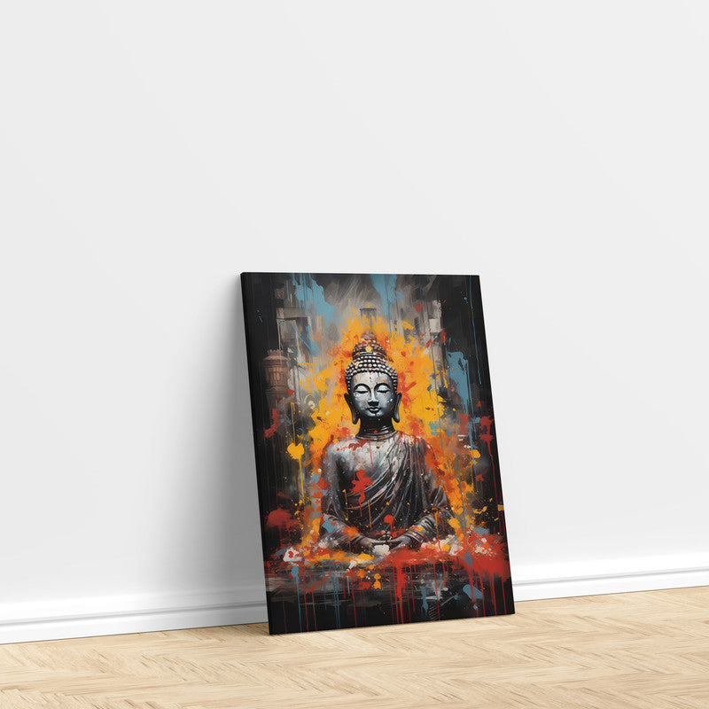 LuxuryStroke's Meditating Buddha Painting, Gautam Buddha Acrylic Paintingand Acrylic Buddha Painting - Contemporary Buddha Painting