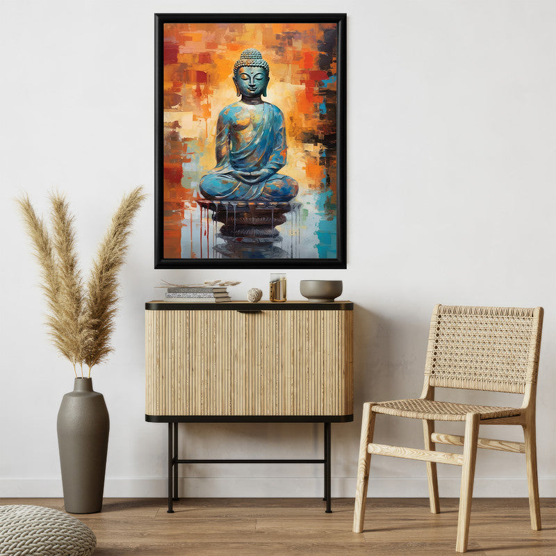 LuxuryStroke's Meditating Buddha Painting, Abstract Art Buddhaand Buddha Acrylic Painting - Contemporary Buddha Painting