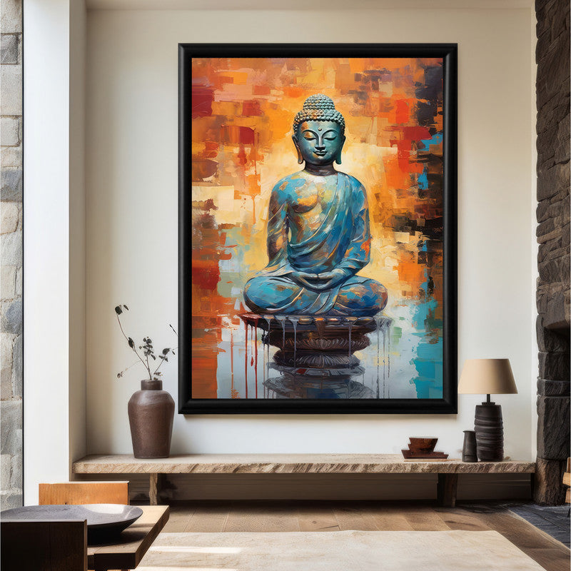 LuxuryStroke's Meditating Buddha Painting, Abstract Art Buddhaand Buddha Acrylic Painting - Contemporary Buddha Painting