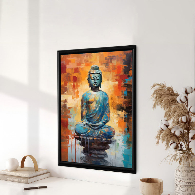 LuxuryStroke's Meditating Buddha Painting, Abstract Art Buddhaand Buddha Acrylic Painting - Contemporary Buddha Painting