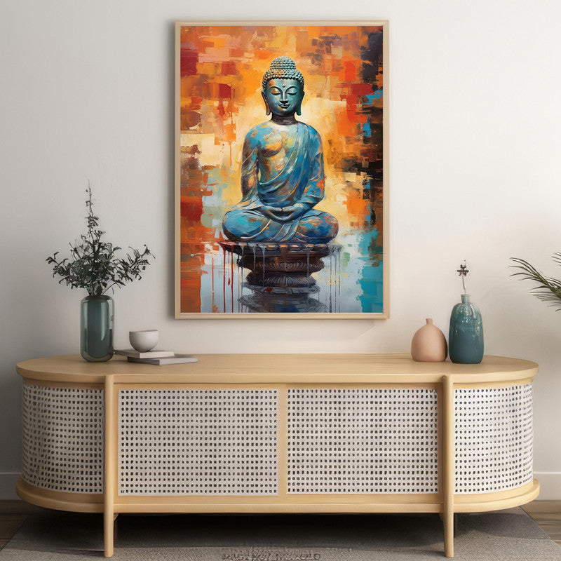 LuxuryStroke's Meditating Buddha Painting, Abstract Art Buddhaand Buddha Acrylic Painting - Contemporary Buddha Painting