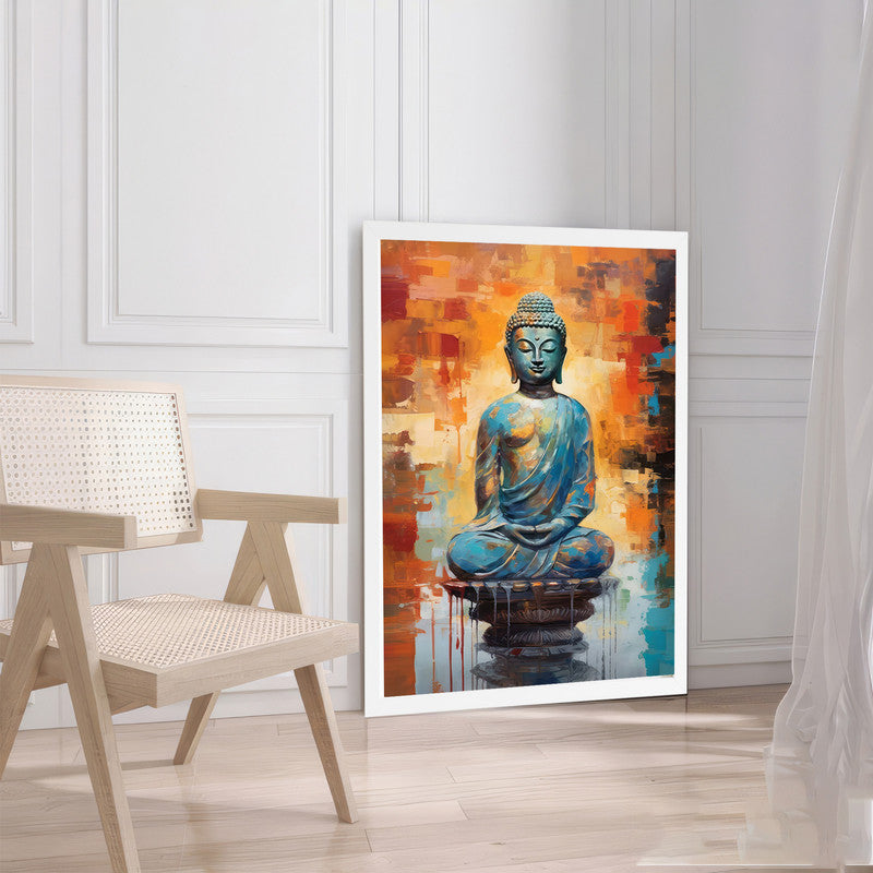 LuxuryStroke's Meditating Buddha Painting, Abstract Art Buddhaand Buddha Acrylic Painting - Contemporary Buddha Painting