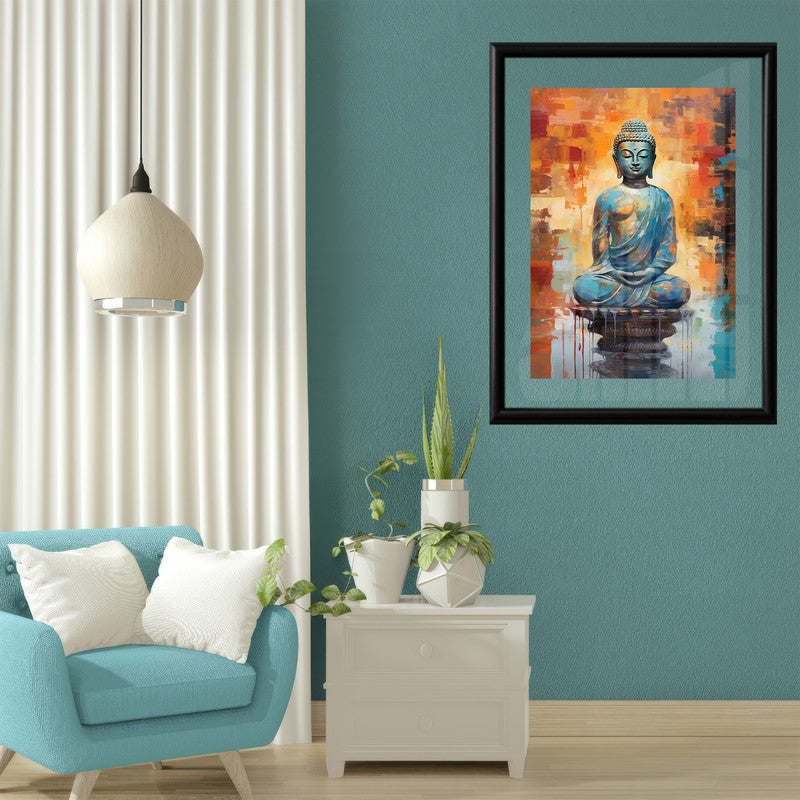 LuxuryStroke's Meditating Buddha Painting, Abstract Art Buddhaand Buddha Acrylic Painting - Contemporary Buddha Painting