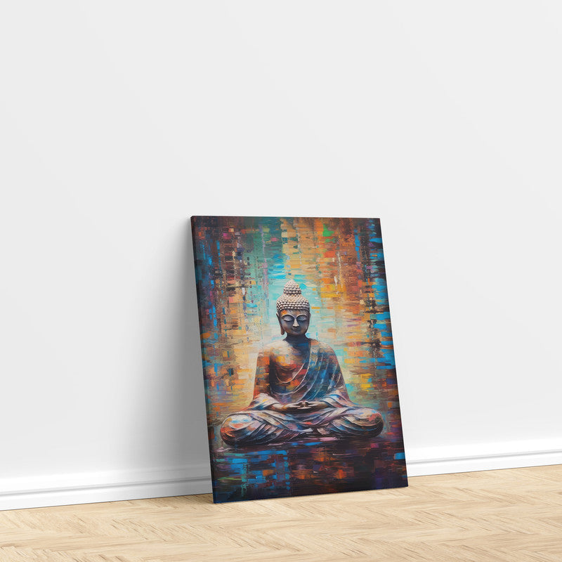 LuxuryStroke's Meditating Buddha Painting, Abstract Buddha Paintingand Buddha Paintings For Living Room - Contemporary Buddha Painting