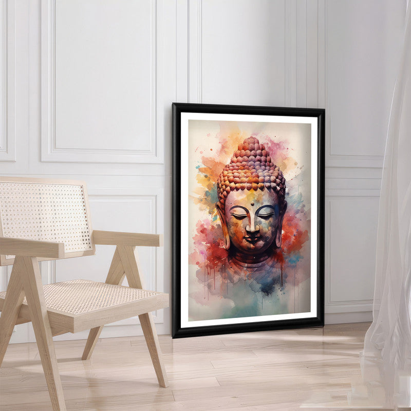 LuxuryStroke's Abstract Buddha Painting, Buddha Acrylic Paintingand Acrylic Buddha Painting - Contemporary Buddha Painting