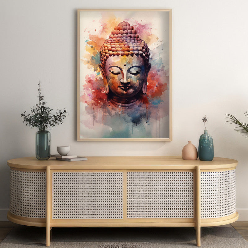 LuxuryStroke's Abstract Buddha Painting, Buddha Acrylic Paintingand Acrylic Buddha Painting - Contemporary Buddha Painting