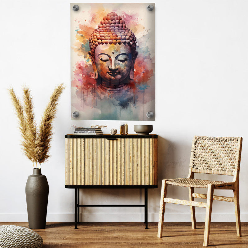 LuxuryStroke's Abstract Buddha Painting, Buddha Acrylic Paintingand Acrylic Buddha Painting - Contemporary Buddha Painting