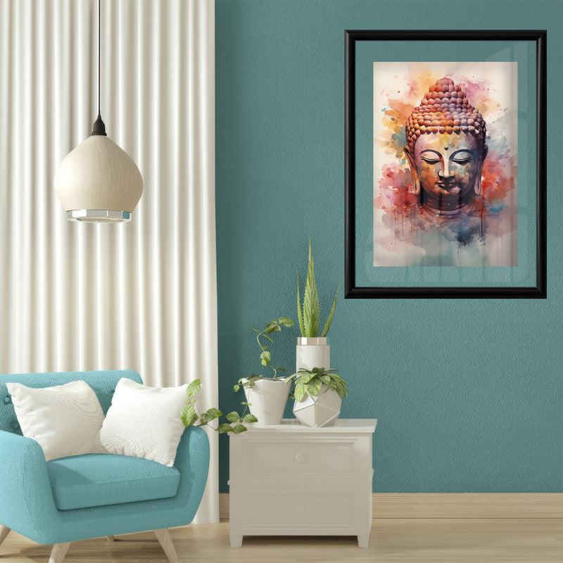 LuxuryStroke's Abstract Buddha Painting, Buddha Acrylic Paintingand Acrylic Buddha Painting - Contemporary Buddha Painting