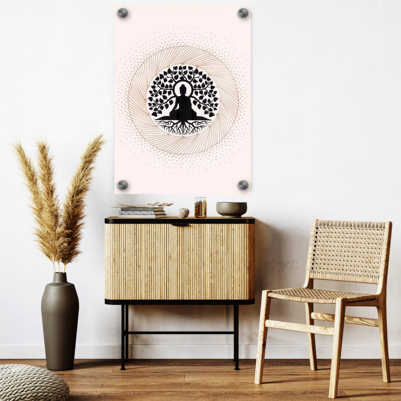 LuxuryStroke's Meditating Buddha Painting, Black And White Buddha Paintingand Abstract Painting Buddha - Contemporary Shakyamuni Buddha Painting