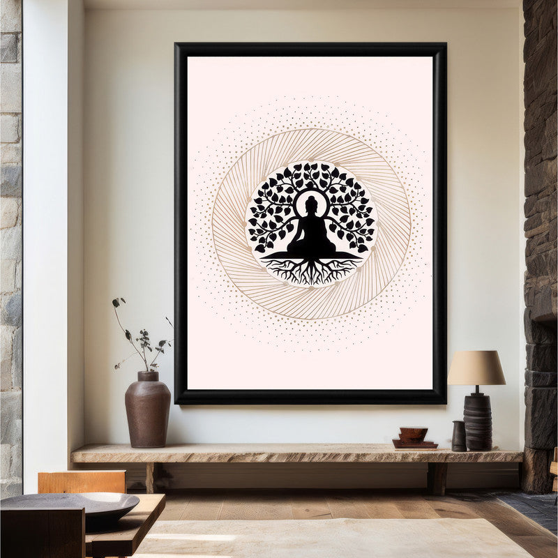 LuxuryStroke's Meditating Buddha Painting, Black And White Buddha Paintingand Abstract Painting Buddha - Contemporary Shakyamuni Buddha Painting