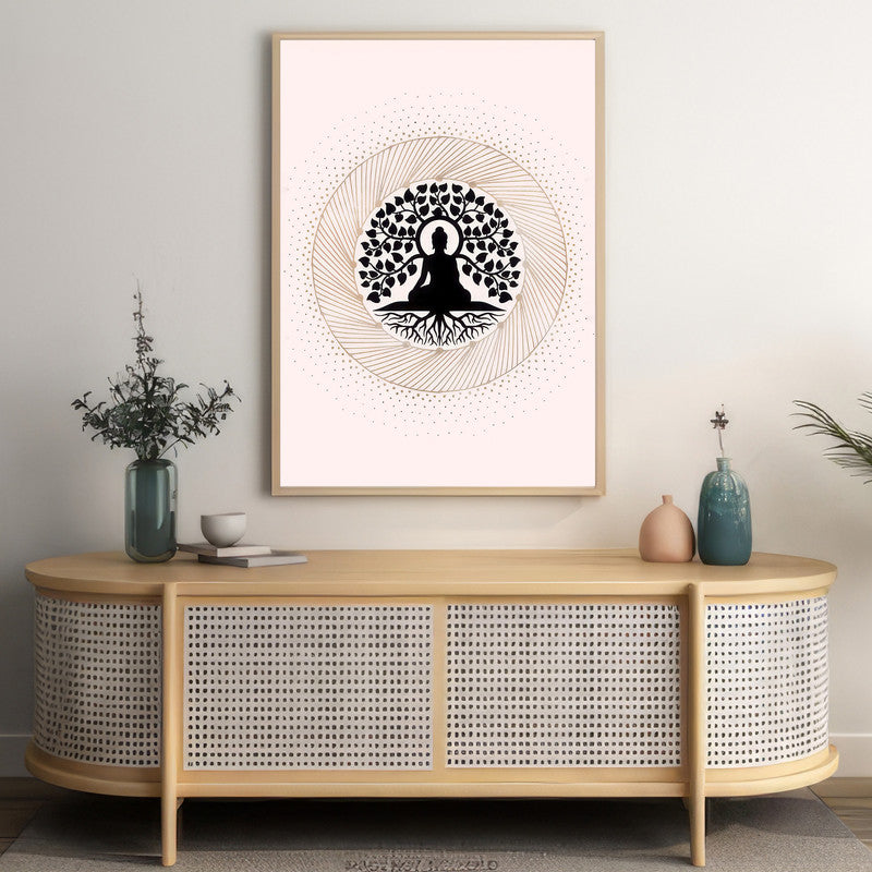 LuxuryStroke's Meditating Buddha Painting, Black And White Buddha Paintingand Abstract Painting Buddha - Contemporary Shakyamuni Buddha Painting