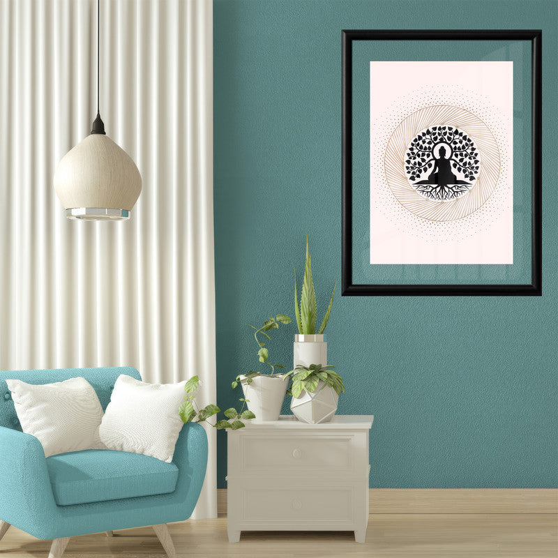 LuxuryStroke's Meditating Buddha Painting, Black And White Buddha Paintingand Abstract Painting Buddha - Contemporary Shakyamuni Buddha Painting