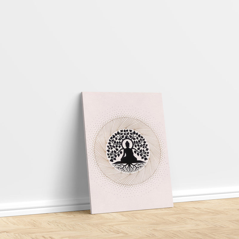 LuxuryStroke's Meditating Buddha Painting, Black And White Buddha Paintingand Abstract Painting Buddha - Contemporary Shakyamuni Buddha Painting