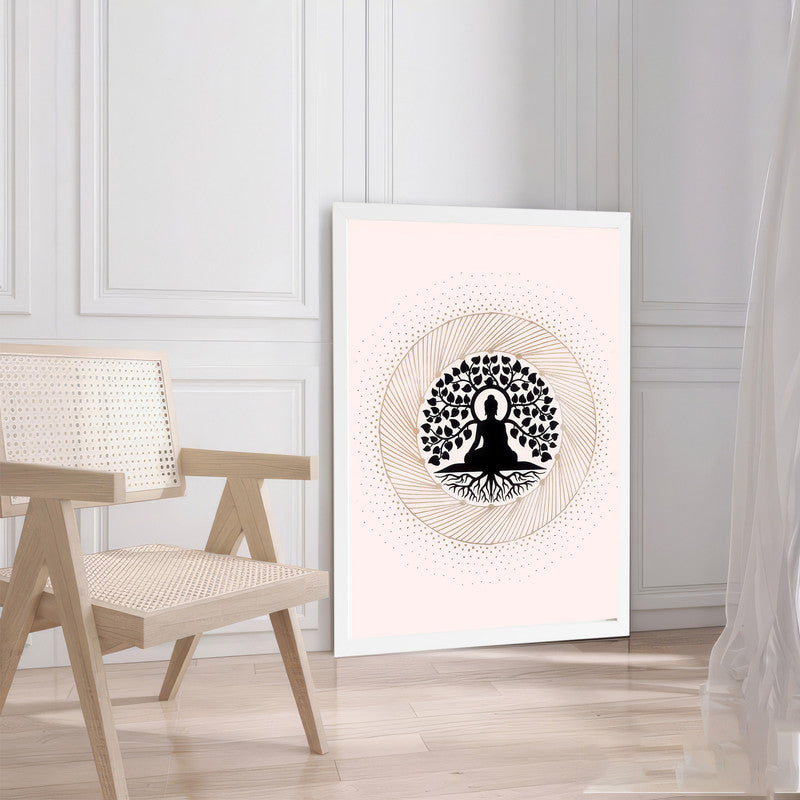 LuxuryStroke's Meditating Buddha Painting, Black And White Buddha Paintingand Abstract Painting Buddha - Contemporary Shakyamuni Buddha Painting