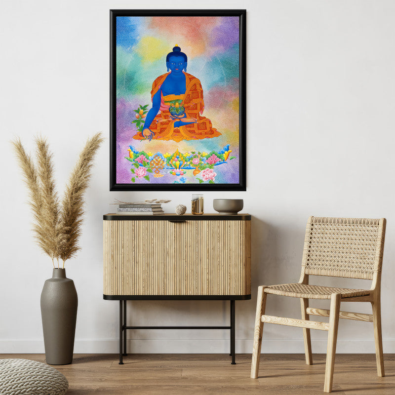 LuxuryStroke's Meditating Buddha Painting, Buddha Face Paintingand Buddha Abstract Art - Medicine Buddha Painting