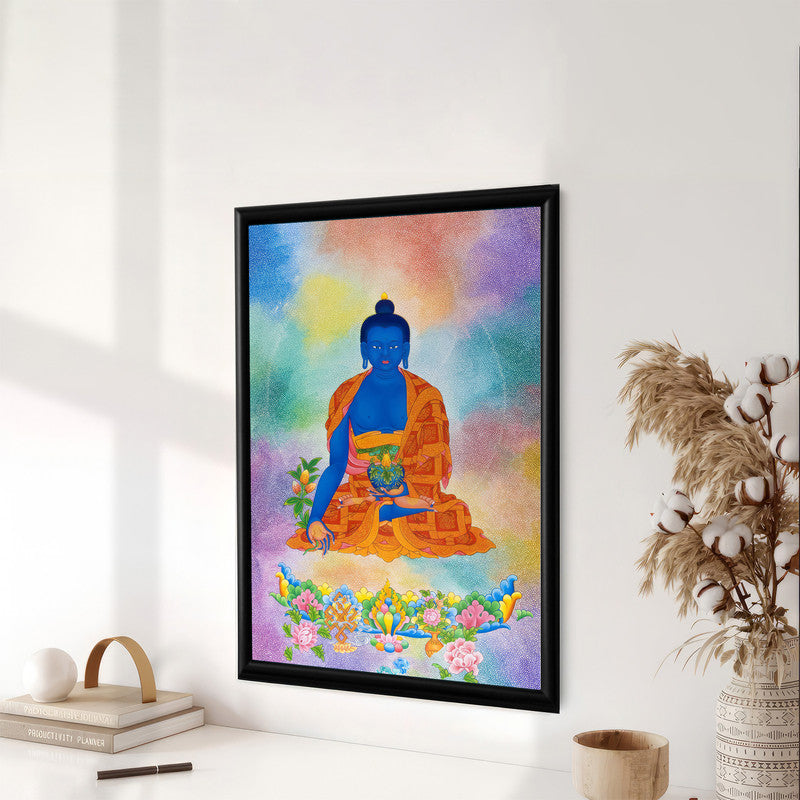 LuxuryStroke's Meditating Buddha Painting, Buddha Face Paintingand Buddha Abstract Art - Medicine Buddha Painting