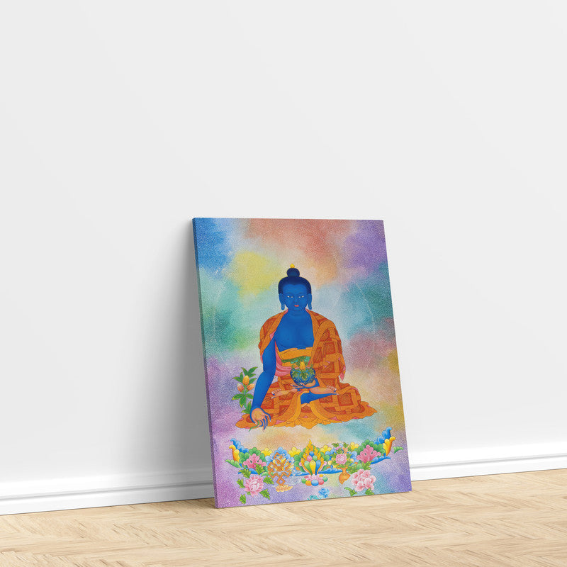 LuxuryStroke's Meditating Buddha Painting, Buddha Face Paintingand Buddha Abstract Art - Medicine Buddha Painting