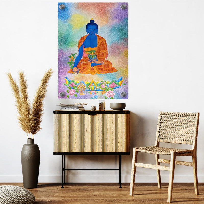 LuxuryStroke's Meditating Buddha Painting, Buddha Face Paintingand Buddha Abstract Art - Medicine Buddha Painting
