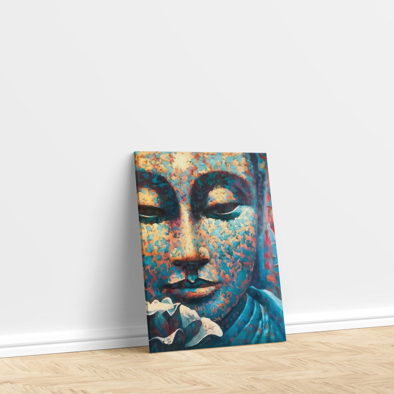 LuxuryStroke's Buddha Face Acrylic Painting, Buddha Face Paintingand Buddha Paintings For Living Room - Contemporary Buddha Painting