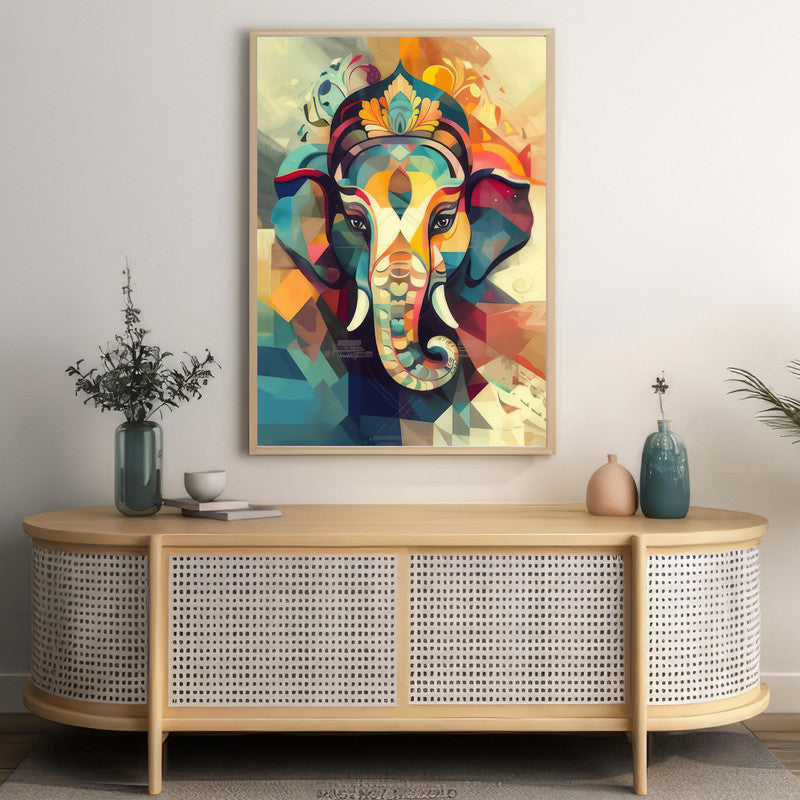 LuxuryStroke's Ganesh Modern Art, Ganpati Acrylic Paintingand Creative Ganesha Painting - Contemporary Ganesha Painting