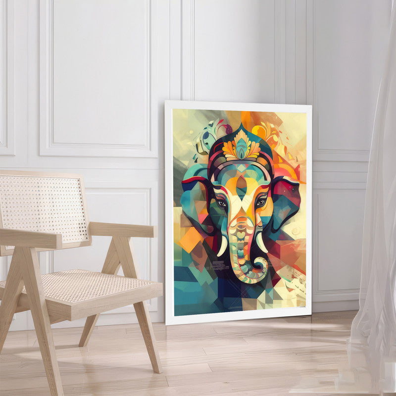 LuxuryStroke's Ganesh Modern Art, Ganpati Acrylic Paintingand Creative Ganesha Painting - Contemporary Ganesha Painting