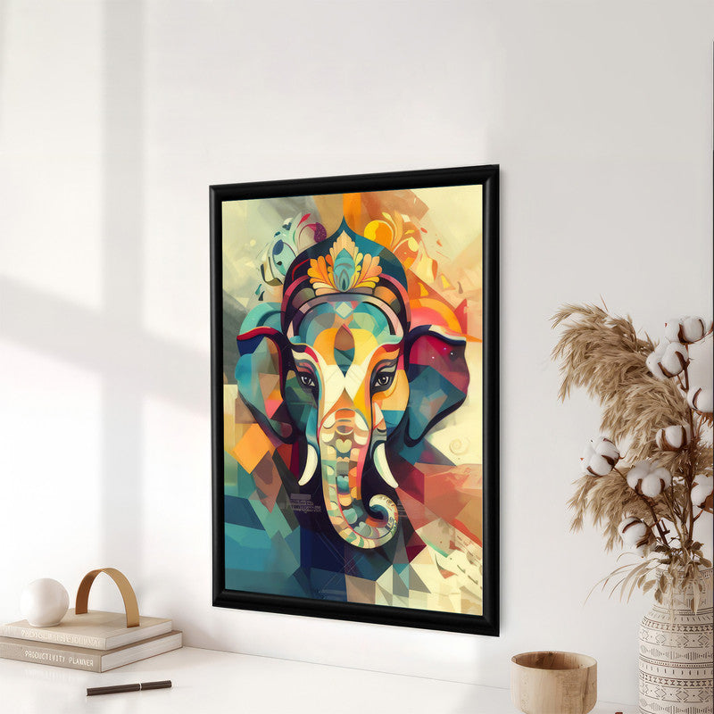 LuxuryStroke's Ganesh Modern Art, Ganpati Acrylic Paintingand Creative Ganesha Painting - Contemporary Ganesha Painting