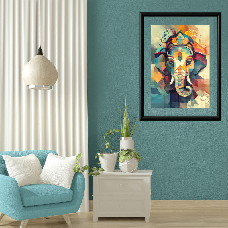 LuxuryStroke's Ganesh Modern Art, Ganpati Acrylic Paintingand Creative Ganesha Painting - Contemporary Ganesha Painting