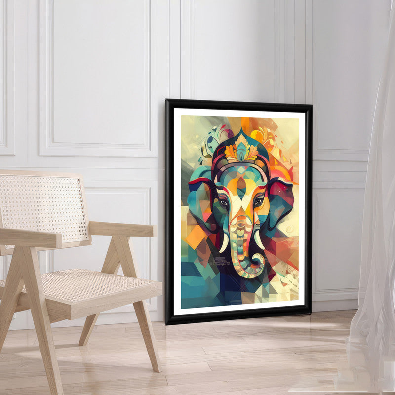 LuxuryStroke's Ganesh Modern Art, Ganpati Acrylic Paintingand Creative Ganesha Painting - Contemporary Ganesha Painting