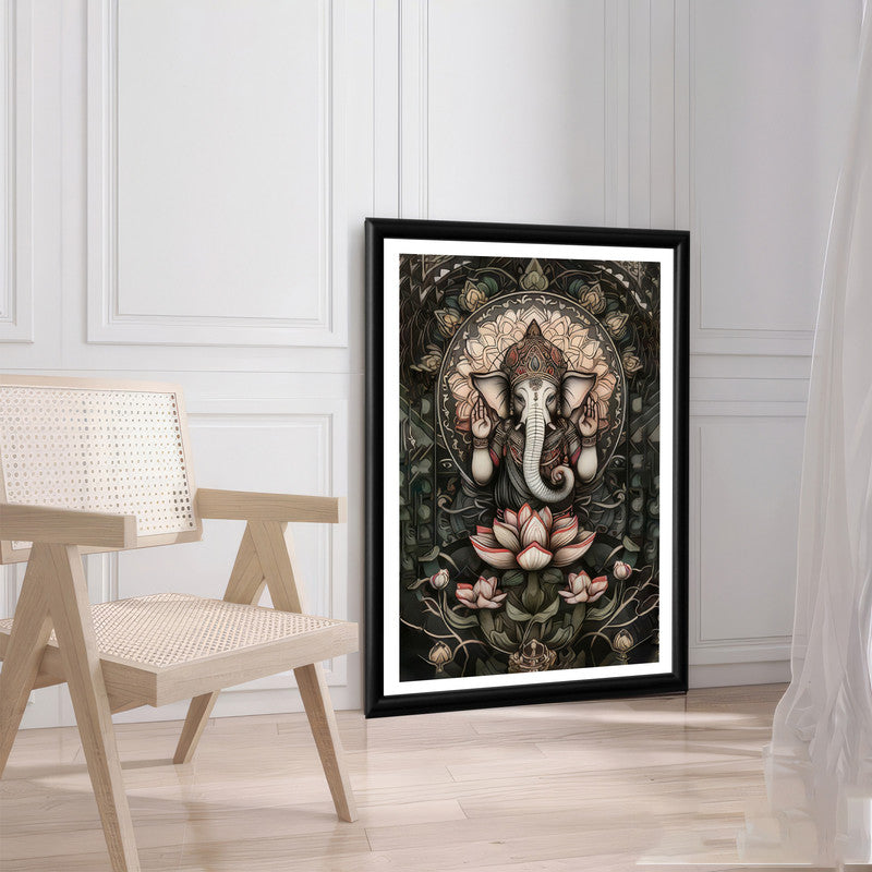LuxuryStroke's Creative Ganesha Painting, Ganesh Modern Artand Ganpati Acrylic Painting - Contemporary Ganesha Painting