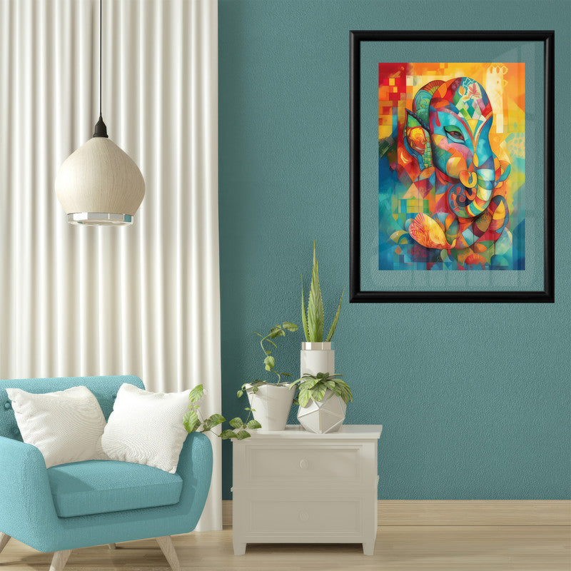 LuxuryStroke's Ganesh Modern Art, Ganpati Acrylic Paintingand Creative Ganesha Painting - Contemporary Ganesha Painting