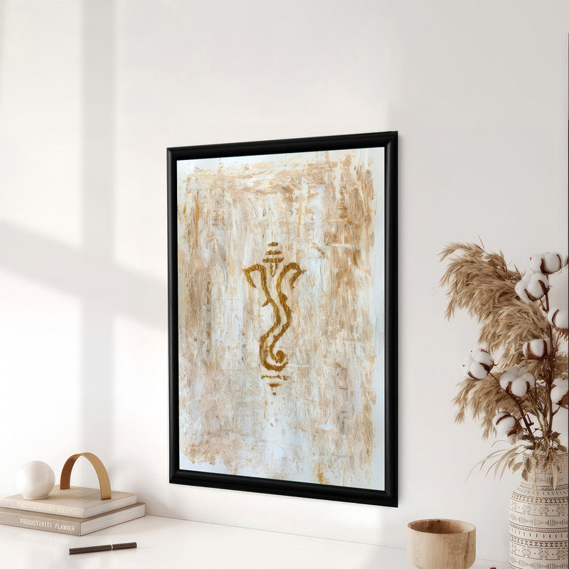 LuxuryStroke's Creative Ganesha Painting, Acrylic Ganesha Paintingand Ganeshji Line Art - Contemporary Textured Ganesha Painting