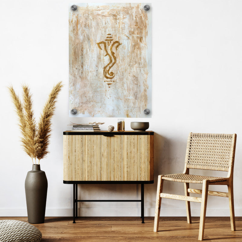 LuxuryStroke's Creative Ganesha Painting, Acrylic Ganesha Paintingand Ganeshji Line Art - Contemporary Textured Ganesha Painting